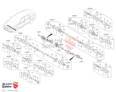 BOOT KIT-FR AXLE DIFF SIDE LH - 49583C1300