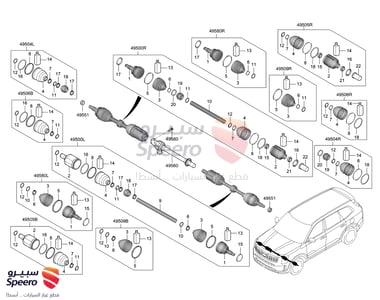 BOOT KIT-FR AXLE DIFF SIDE RH - 49583C5050