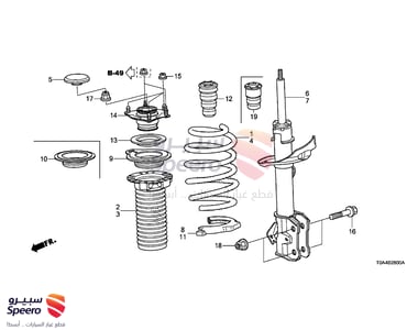 Front Left Shock Absorber - 51621T0GA01