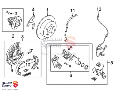طقم فحمات فرامل خلفية - 583022KA00