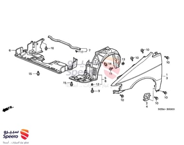 بطانة رفرف امامي يمين - 74101S0XA00