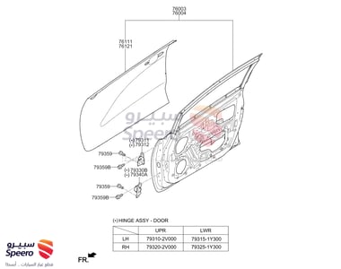 HINGE ASSY-DR LWR RH - 793251Y300