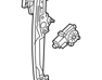 REGULATOR ASSY-REAR DOOR WINDOW,RH - 84043807