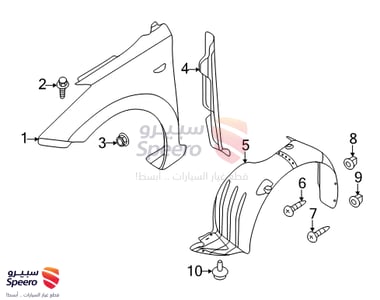 Front Wheel Guard Assembly, Right - 868123X500