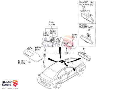 قاعدة زجاج مراية جانبية يمين - 876222D000