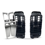 صورة بكج ديكور ريش مكيف وسط أسود و إطار ريش المكيف فضي لبرادو 2003-2009