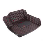 صورة أرضية جلد فاخرة لكامل السياره - أسود بخيوط حمراء