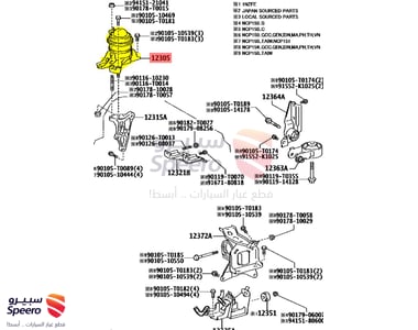 Right Upper Engine Mount - 123050M132