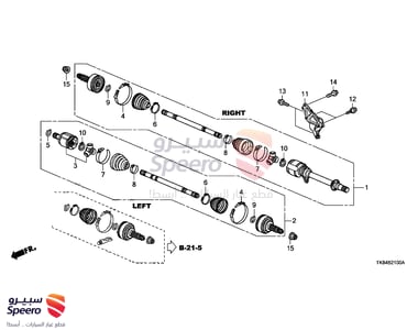 Front Left Axle Shaft - 44306TK8A31